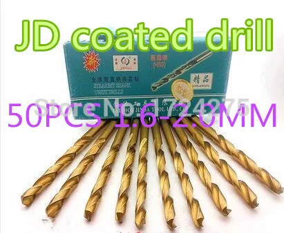 

Free delivery High-quality JD 50PCS 1.6-2.0MM high speed steel coating Hemp flowers straight shank drill straight shank drill