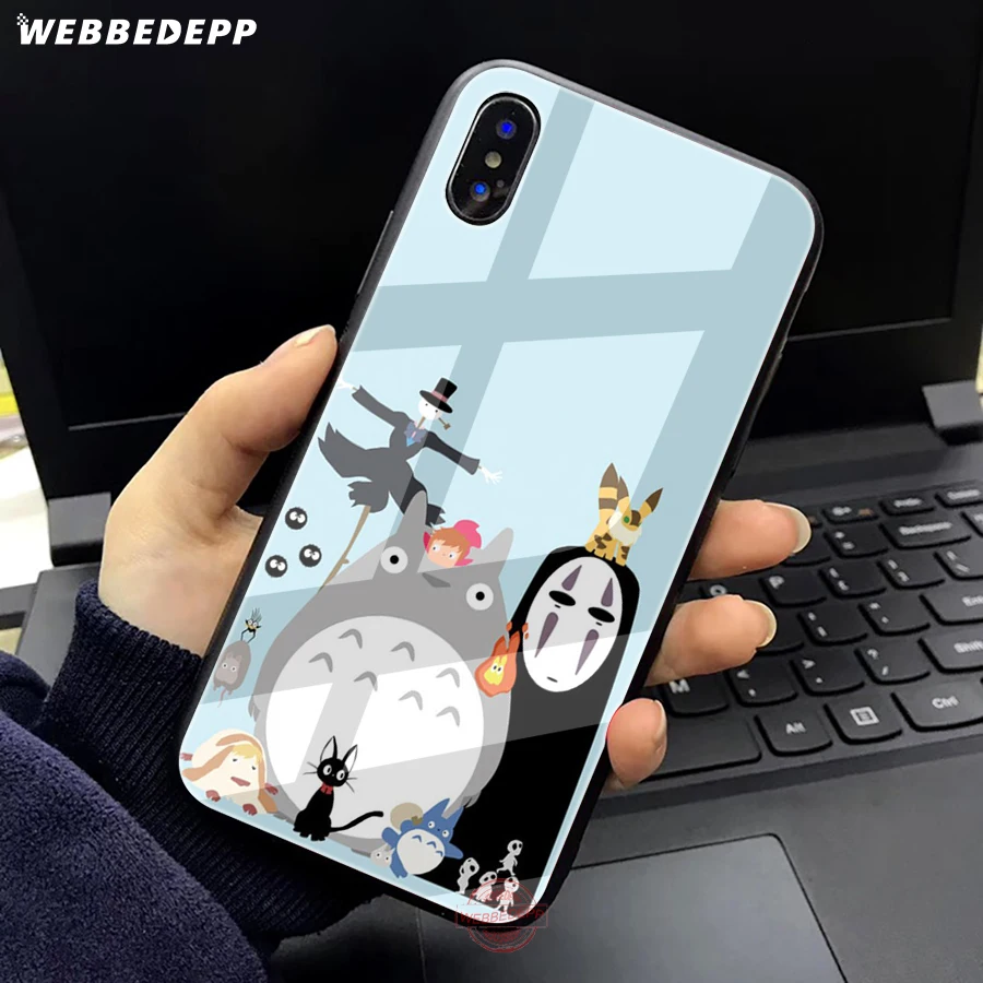 WEBBEDEPP Hayao Miyazaki Film Tempered Glass Phone Case for Apple iPhone XS Max XR X 8 7 6S Plus 5S SE Cover | Мобильные телефоны и