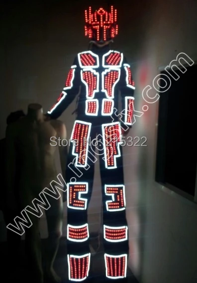 LED Robot/Kyroman/David Guetta костюмы/Stilts walker костюм робота из светодиодов | Тематическая