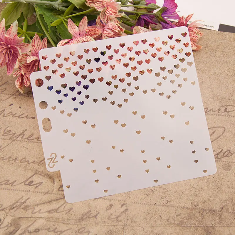 

MIni Love Plastic Layering Stencils for DIY Scrapbooking/photo album Decorative Embossing DIY Paper Cards Crafts