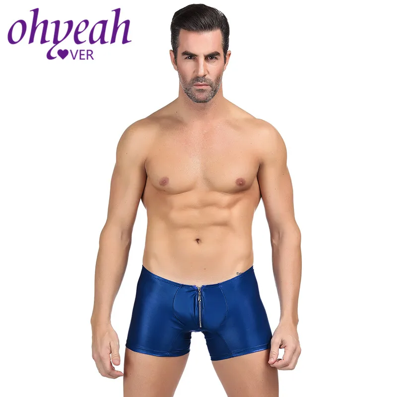 Шорты боксеры Ohyeahlover из искусственной кожи мужское нижнее белье трусы на молнии