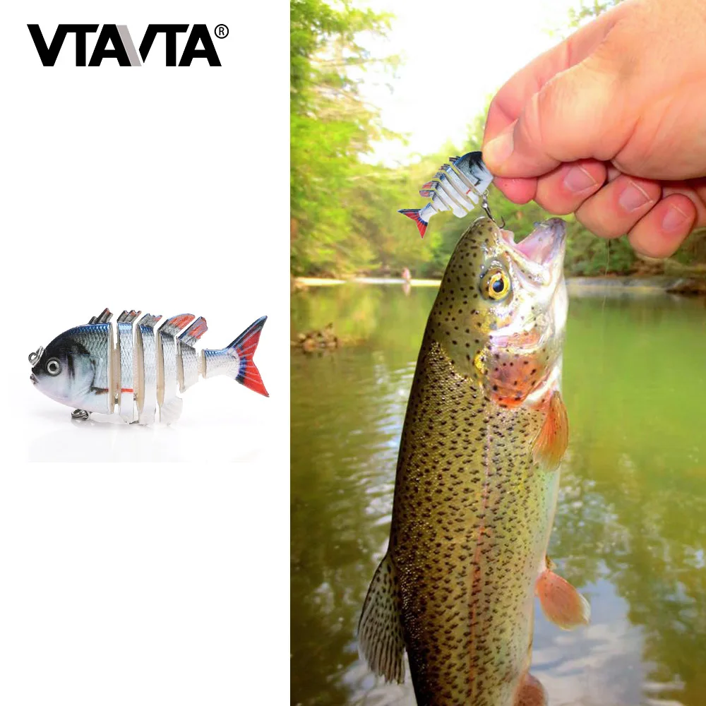 VTAVTA мини Рыболовная Приманка Topwater Crankbait 5 см 4g Мульти соединенная жесткая