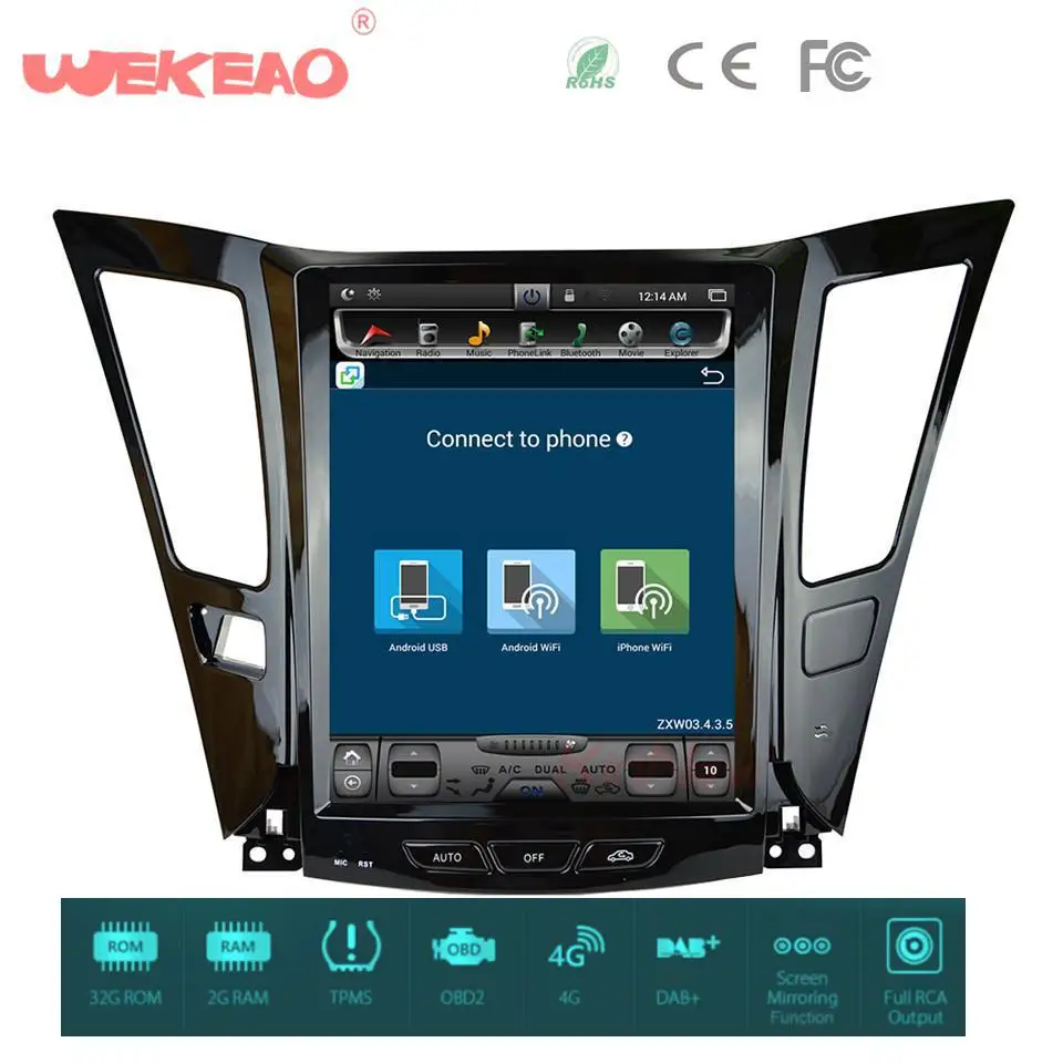 Wekeao 10 4 &quotвертикальный Экран Тесла Стиль dvd плеер автомобиля стерео радио для hyundai