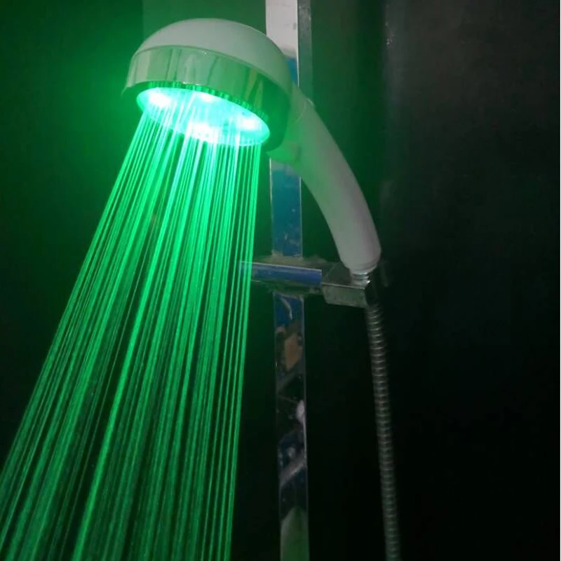 CY-A30 White Color ABS Plastic Water Saving 7 Colors Fast Flashing and Temperature Control LED Hand Hold Shower Heads | Обустройство
