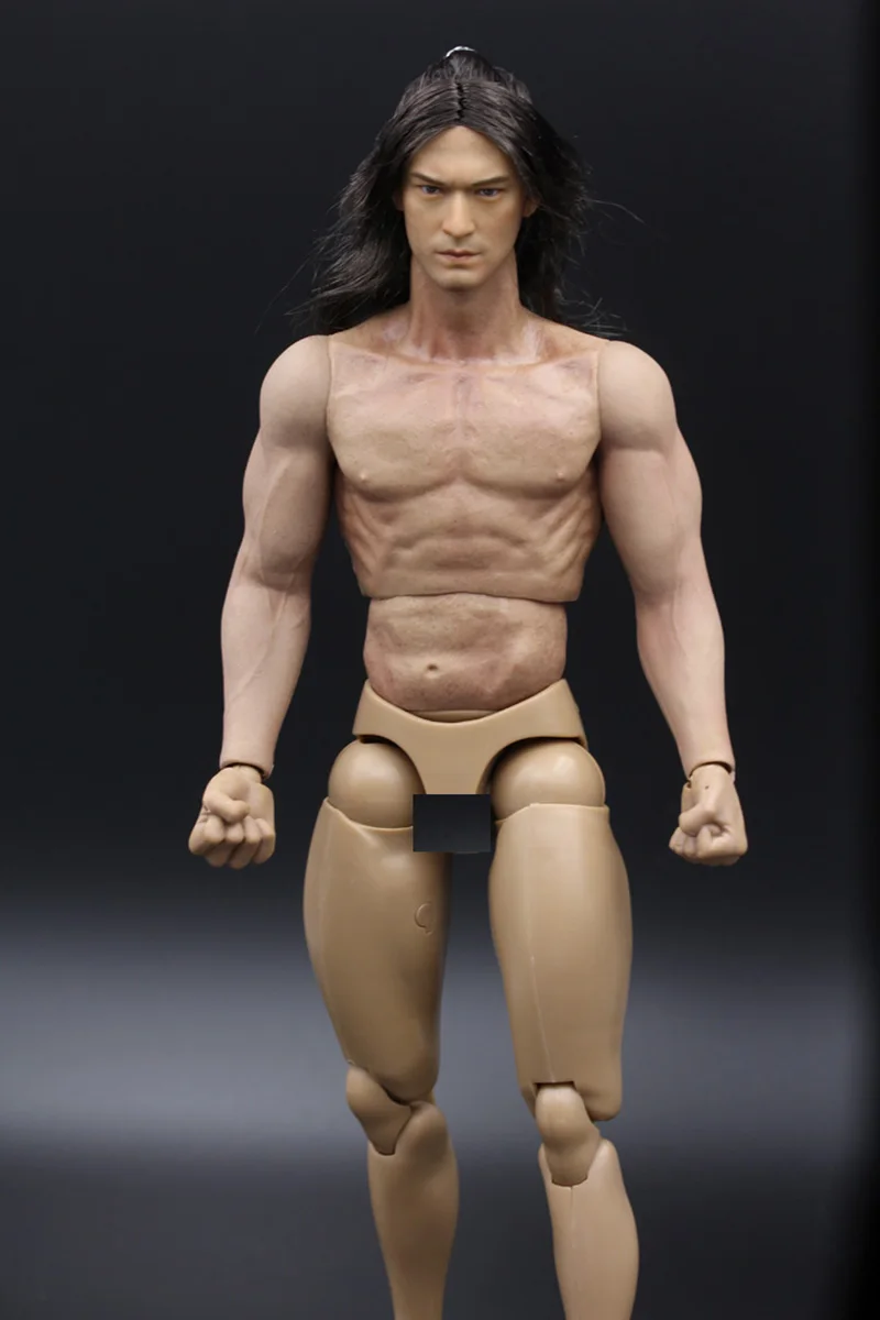 1/6 Мужская голова Лепка масштаб 1:6 Takeshi Kaneshiro длинные волосы версия резные Akechi