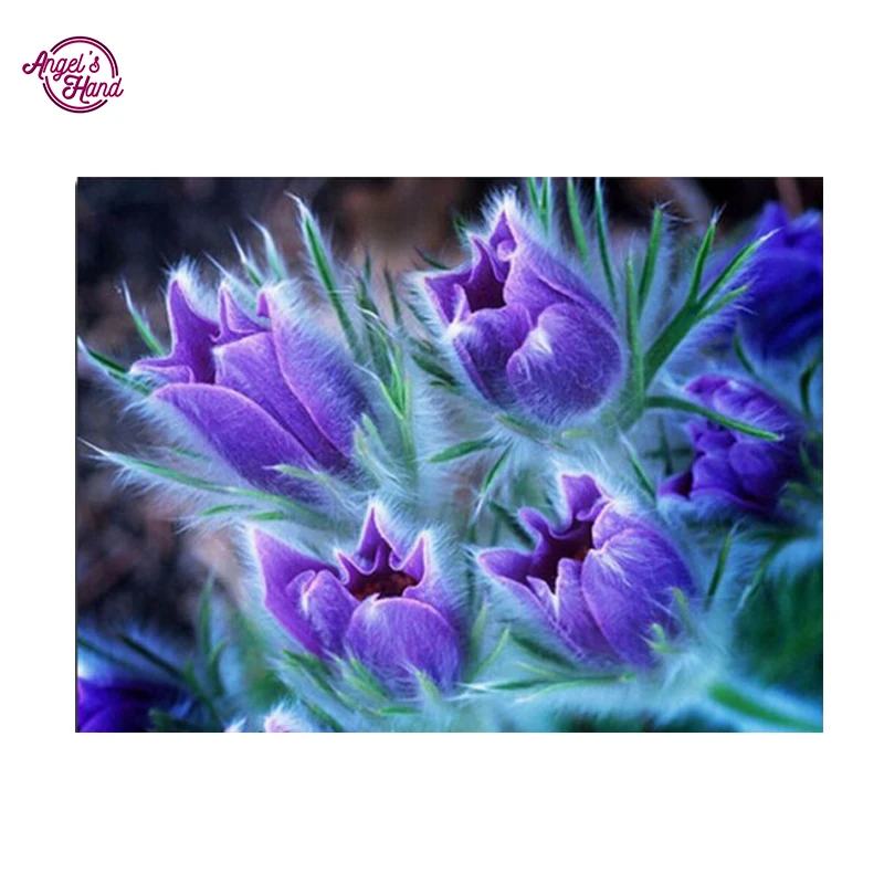 Фиолетовый цветок Алмазная мозаика ручной работы вышивка крестиком Кристалл