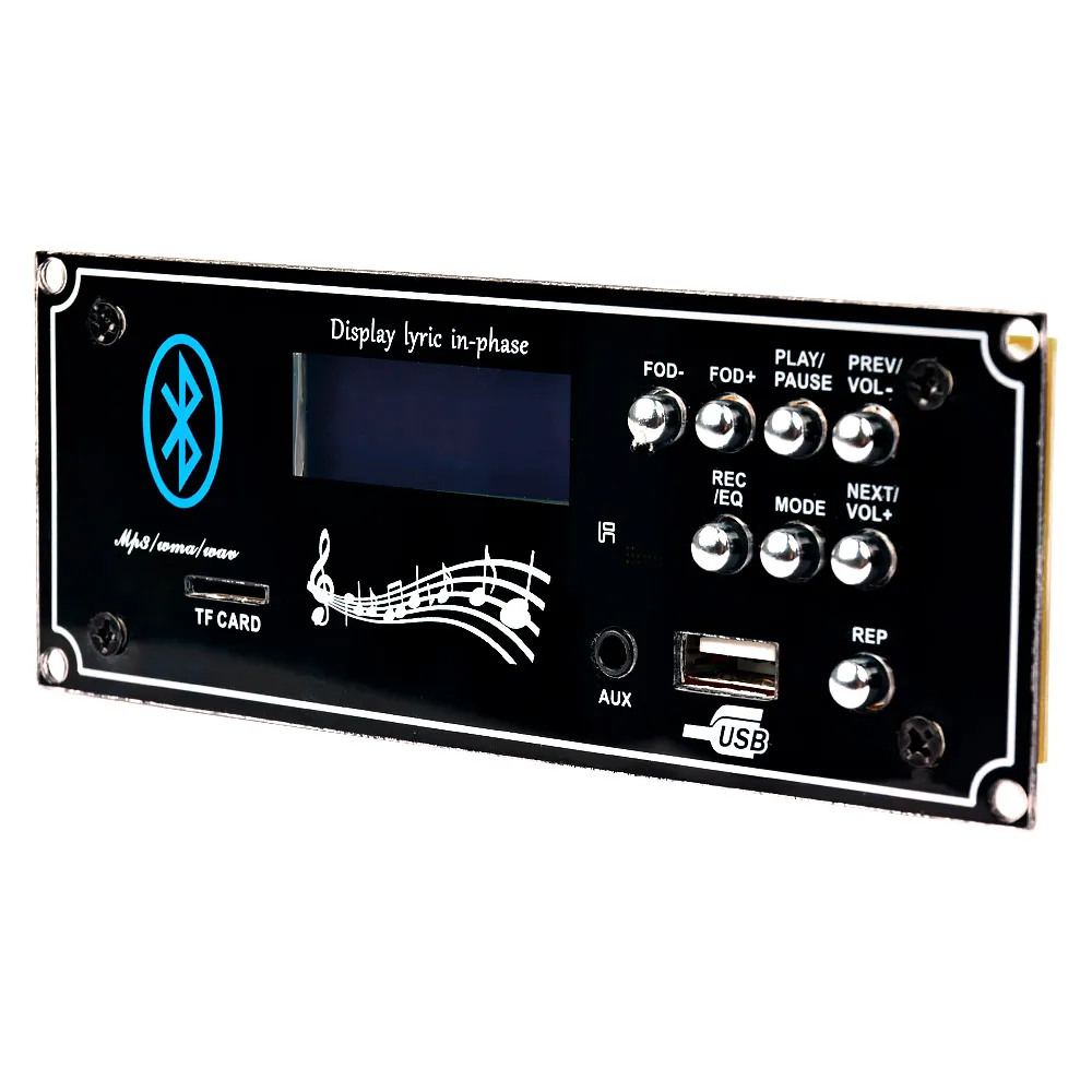 AIYIMA 12V Bluetooth MP3 Decoder Board WAV WMA Decoding Player Receiver Dot Screen With Lyrics Display Car | Электроника