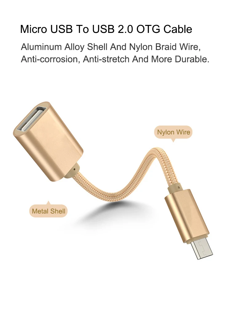 Адаптер с разъемами микро usbи USB 2 0 OTG конвертер кабель для Android Galaxy S3/4 S5 планшет Xiaomi