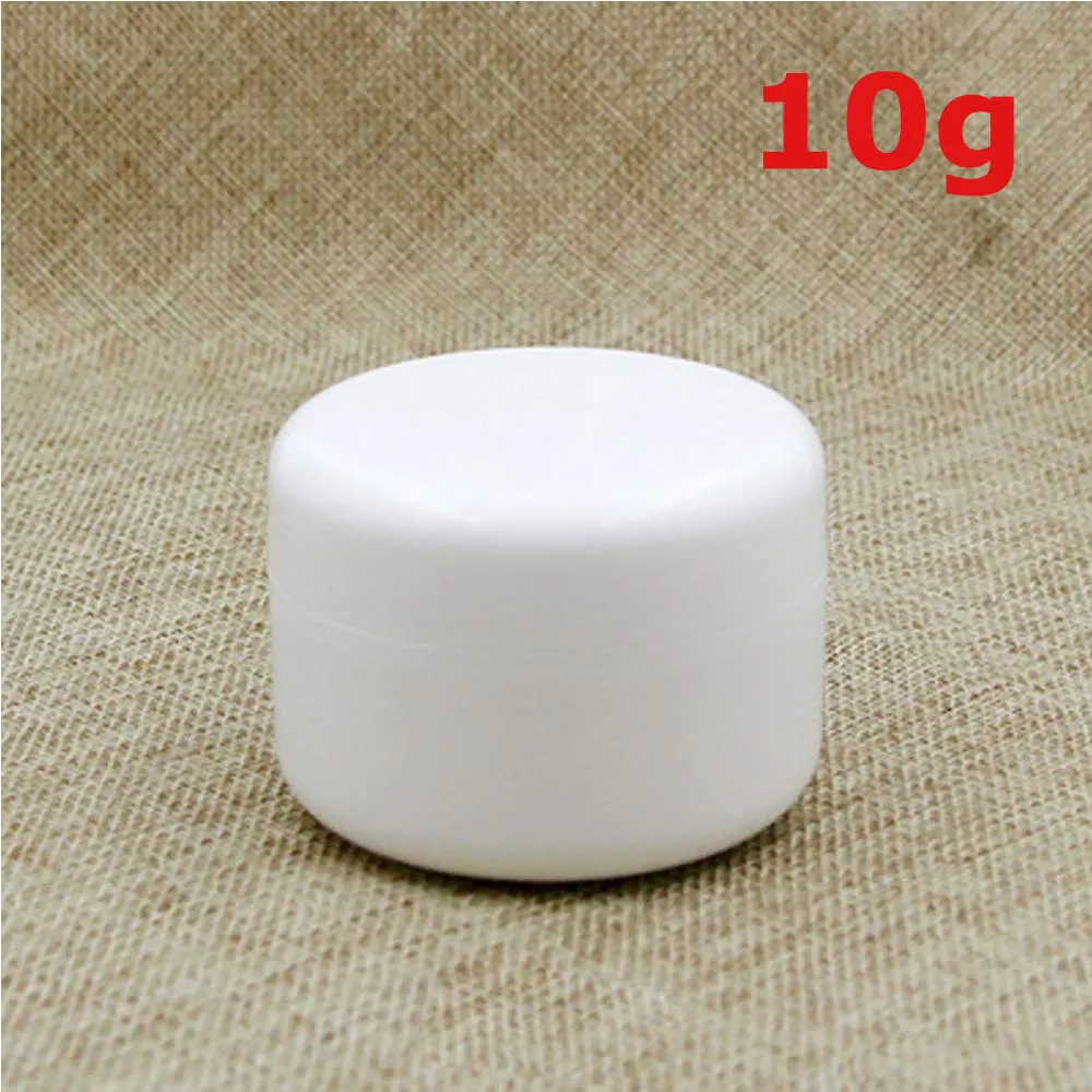 White x 10g 10 шт. для пробников пустой контейнеры банки горшки бутылки с крышками Обложка Чехлы для крема для лосьона, косметики косметика масла губ Бальзамы пигменты - Цвет: White x 10g