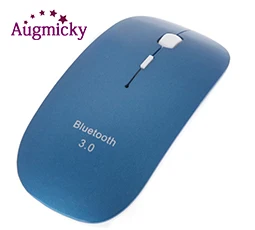 Синий Ультра тонкая 1600 dpi Bluetooth 3,0 Беспроводная оптическая мышь игровая офисная мышь для Windows 7/8. 0/8. 1/10 для Android для планшета Mac os - Цвет: Синий