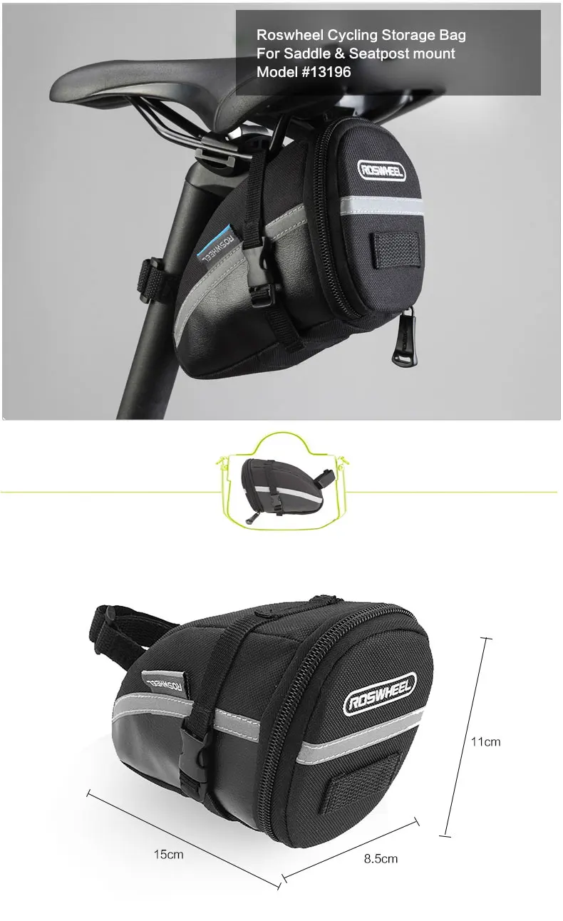 Горный велосипед Roswheel MTB велосипедная сумка для заднего сиденья седельная сумка дорожная велосипедная Сумка велосипедная сумка для сиденья Черная задняя подседельный штырь