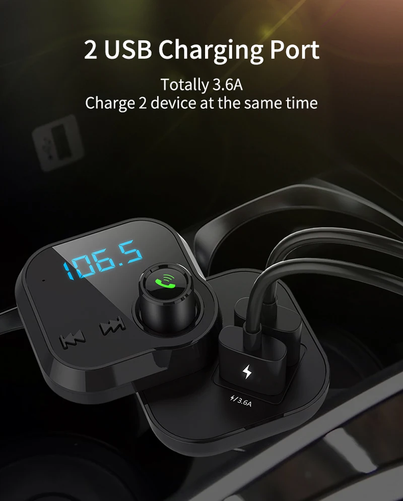 Автомобильный Bluetooth-проигрыватель с двумя USB-портами 5 В 3 6 А | Мобильные телефоны и