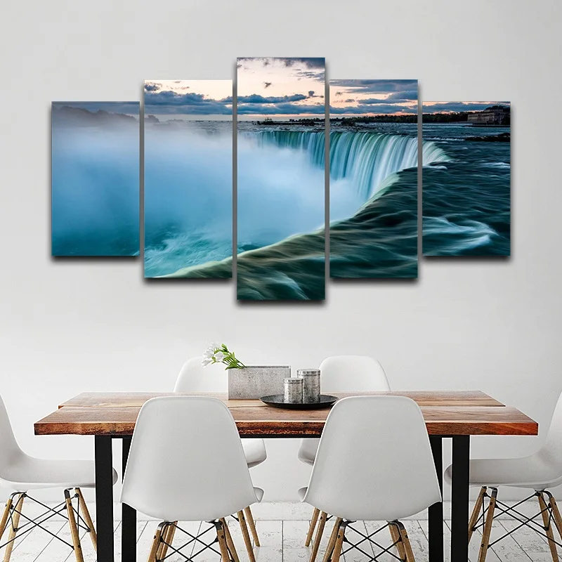 

Waterfall Artistic Print Drawing on Canvas Framed Printed wall art picture Spray Oil Painting Decoration for Home Decor AE1178