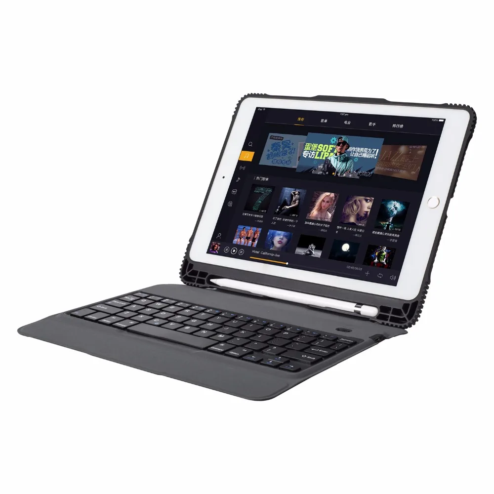 Чехол для iPad 9 7 2017 2018 ультра тонкий беспроводной Bluetooth клавиатура чехол 5 / 6 Air 2 Pro |