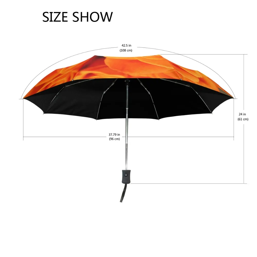 Креативный Зонт с великолепным рисунком дождь Женская Роза 3 складных зонта