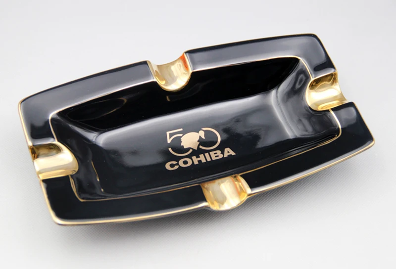 

Подставка для сигарет COHIBA на 50-ю годовщину, прямоугольная керамическая пепельница для сигар с кубинской трубкой