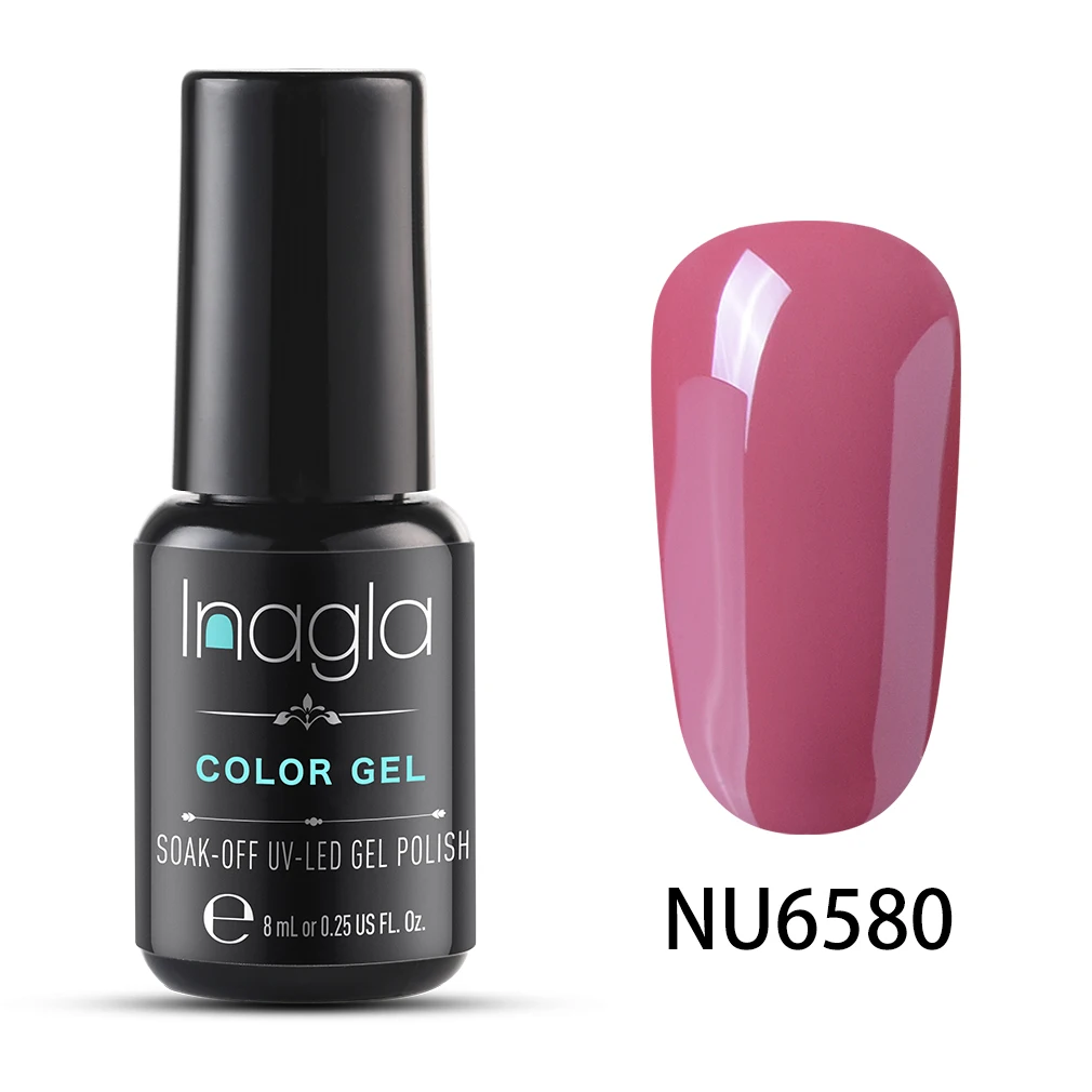 NU6580 Inagla Гель-лак для ногтей, высокое качество, гель для обнаженной краски, Кристальный лак для нейл-арта, замачиваемый, Ультрафиолетовый светодиодный Гель-лак для ногтей - Цвет: NU6580