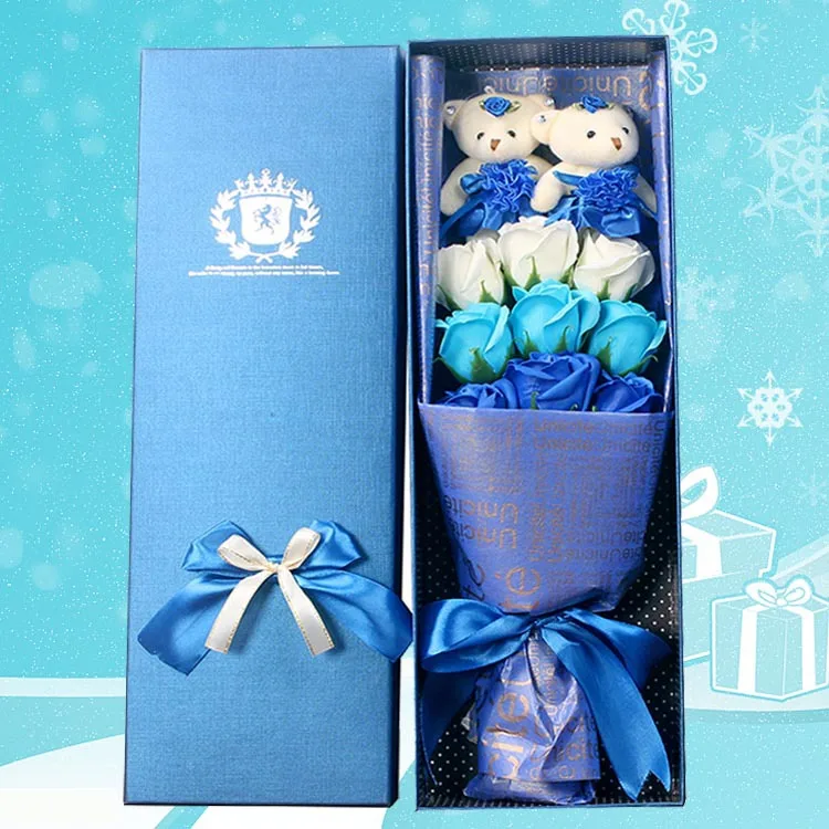 

48cm Romantic Bear Flower Bouquet Stuffed Plush Doll Baby Cute Teddy Bears Toy Lover's Valentine's Day Christmas Wedding Gifts