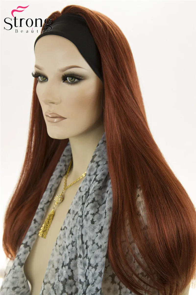 StrongBeauty 22 &quotдлинный прямой медный красный синтетический парик с головной