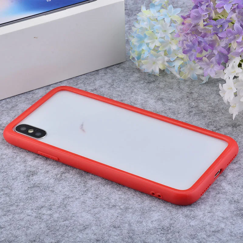 Красный Тонкий силиконовый чехол-бампер для iPhone 6, 6 S, 7, 8 Plus, Защитная мягкая рамка для iPhone X, XR, Xs, Max, противоударный бампер, Fundas Capa - Цвет: Красный