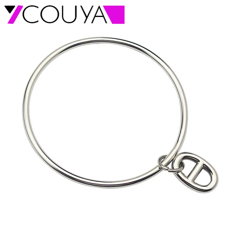 New Metal 60/65/70mm Bangles 316L Stainless Steel Metal Silver Bracelets& Bangles pulseiras for Women Jewelry A10015