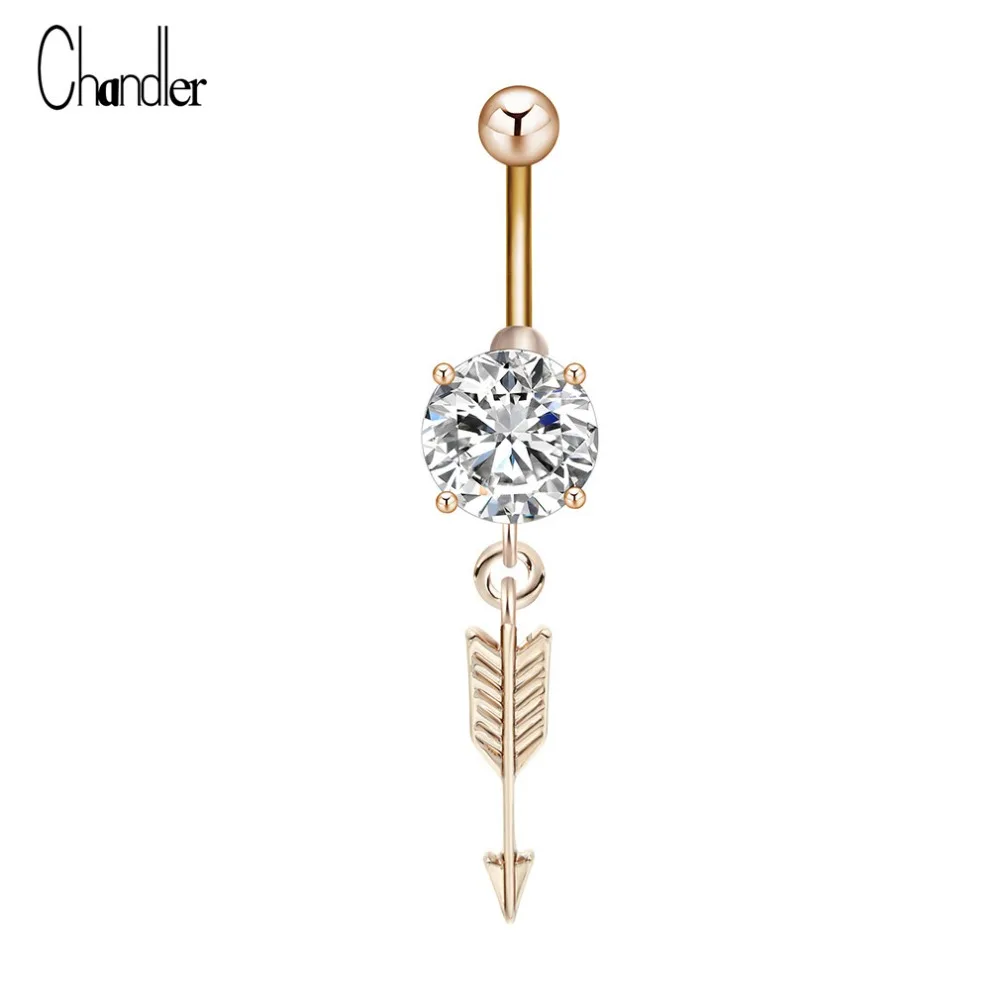 Покрытая стрелкой пупка ювелирные изделия кольцо с маленьким круглым кубическим