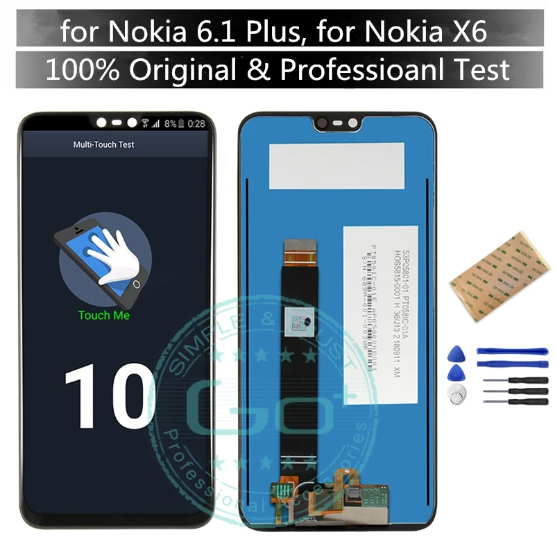 Оригинальный Для Nokia X6/6 1 Plus ЖК-дисплей сенсорный экран для 6 дисплей дигитайзер