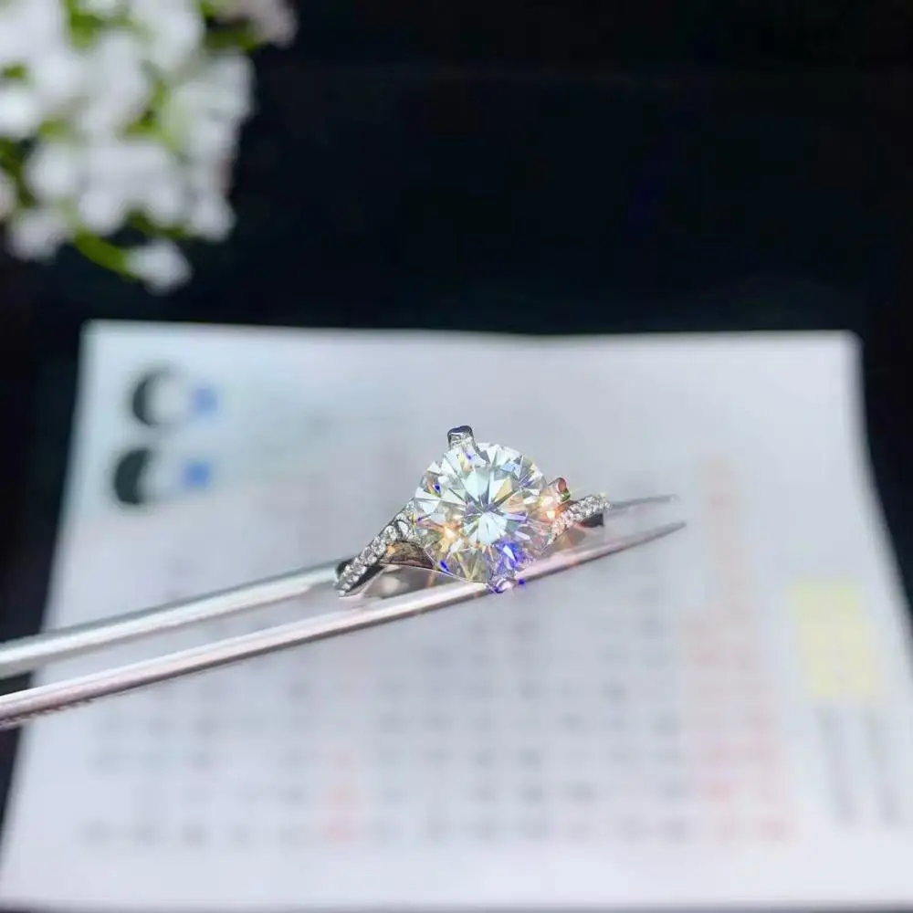 Женское Подарочное кольцо из драгоценного камня муассанита