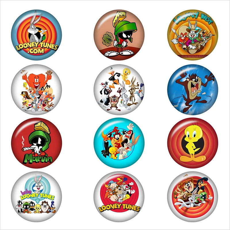 Стеклянная кнопка с мультяшным кроликом Looney Tunes ювелирные изделия сделай сам