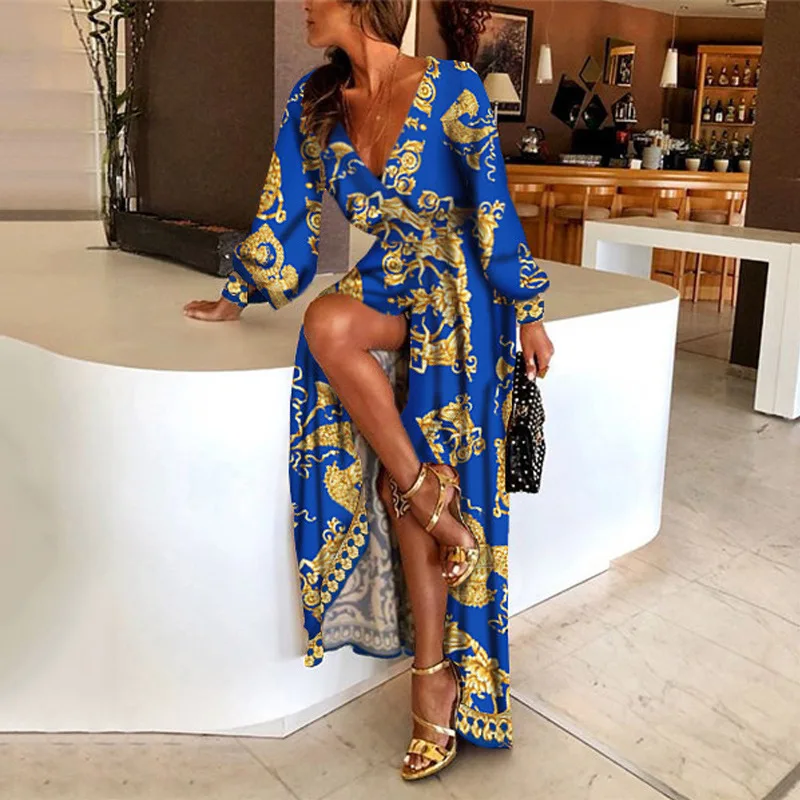 Женское винтажное летнее платье с принтом в стиле бохо праздничное макси