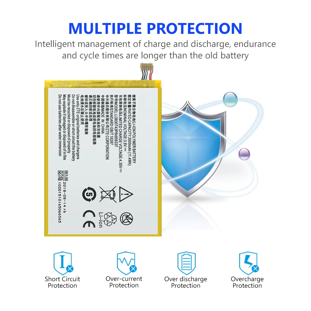 Оригинальный аккумулятор Li3830T43P6h856337 3000 мАч для ZTE Blade X9 A711 сменная литий