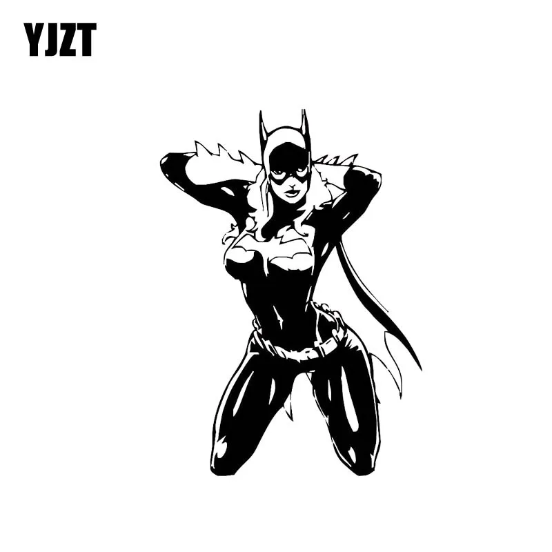 

YJZT 11,1*15,6 см вызывающая Девушка Летучая мышь Автомобильная наклейка черные/серебряные виниловые наклейки охватывающие тело Модный популярн...