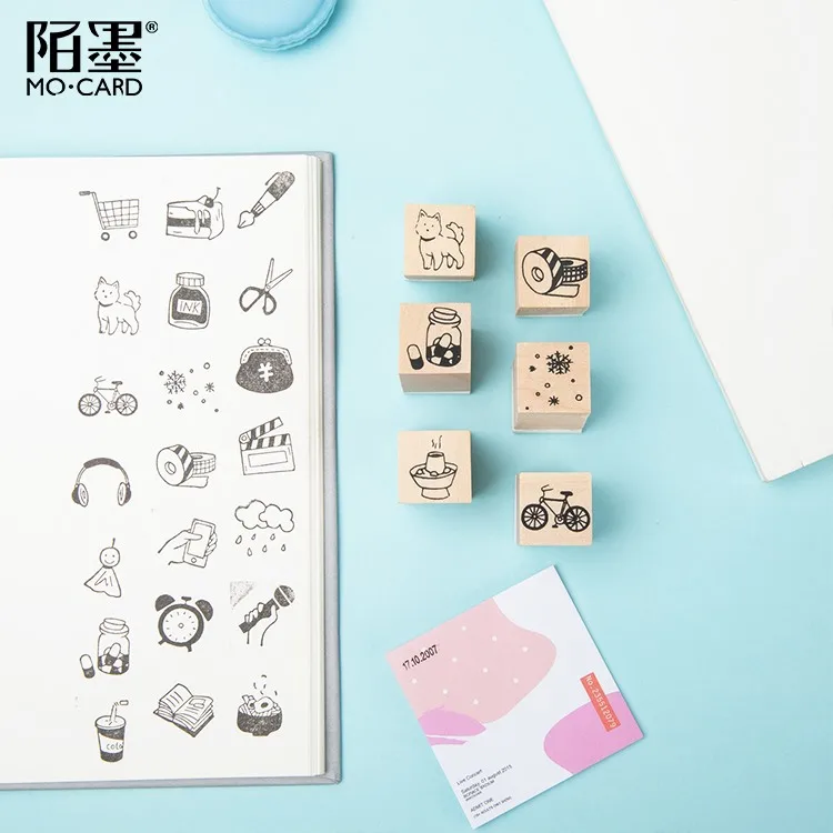 Милый Кот Дерево штамп Сделай Сам ремесленные Деревянные и резиновые штампы для