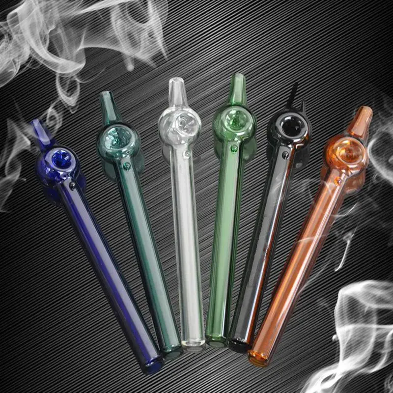 150mm Portable Glass Pipes Mini Smoking Pipe Straight Herb Tobacco Smoking Tube Tobacco Accessories Smoking Tools