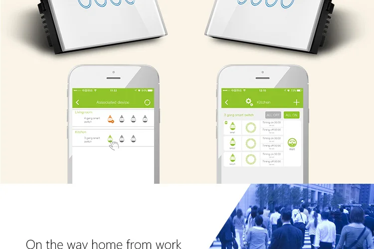 ASEER Smart Life Tuya 4 банда Wi-Fi светильник переключатель, AU/US беспроводные интеллектуальные Настенные переключатели совместимый с Alexa и Google Assistant