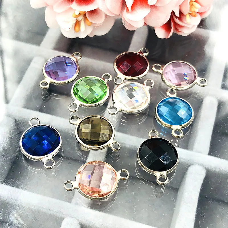 Лидер продаж 12 мм круглая Двойная Петля из сплава для пришивания стразы Розовый стеклянный хрустальный