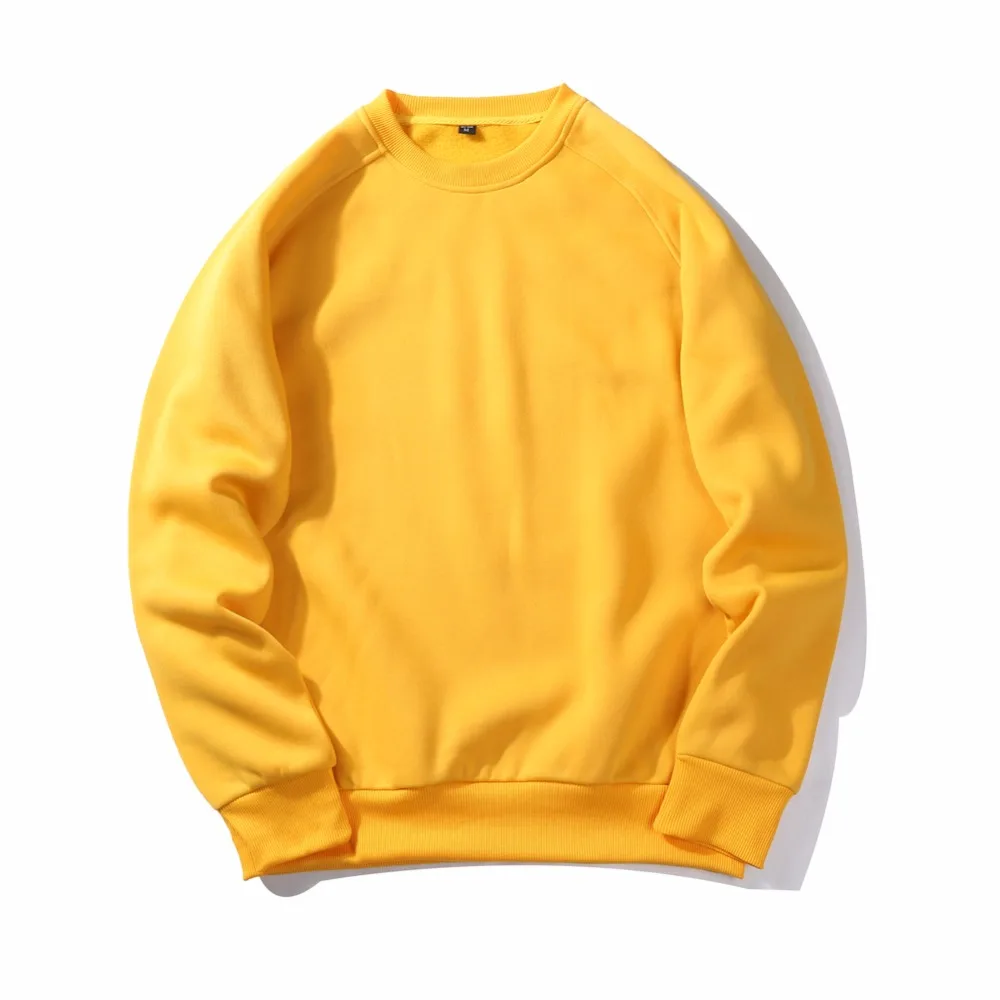 Yellow WY19 ASALI, новинка, Мужской пуловер, весна-осень, модные мужские толстовки и свитшоты с длинным рукавом, одноцветная Толстовка для мужчин, США/Евро размера плюс - Цвет: Yellow WY19