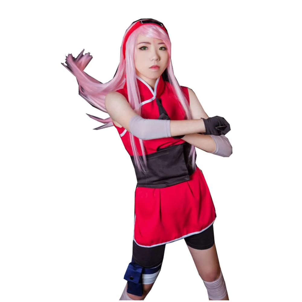 Высокое качество японского аниме последний Наруто фильм Сакура Харуно косплей костюм для Хэллоуина