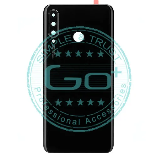 Black Для huawei P30 Lite Задняя крышка батареи+ камера Стекло Объектив 24MP nova 4e задняя крышка корпуса Замена двери Ремонт Запасные части - Цвет: Black