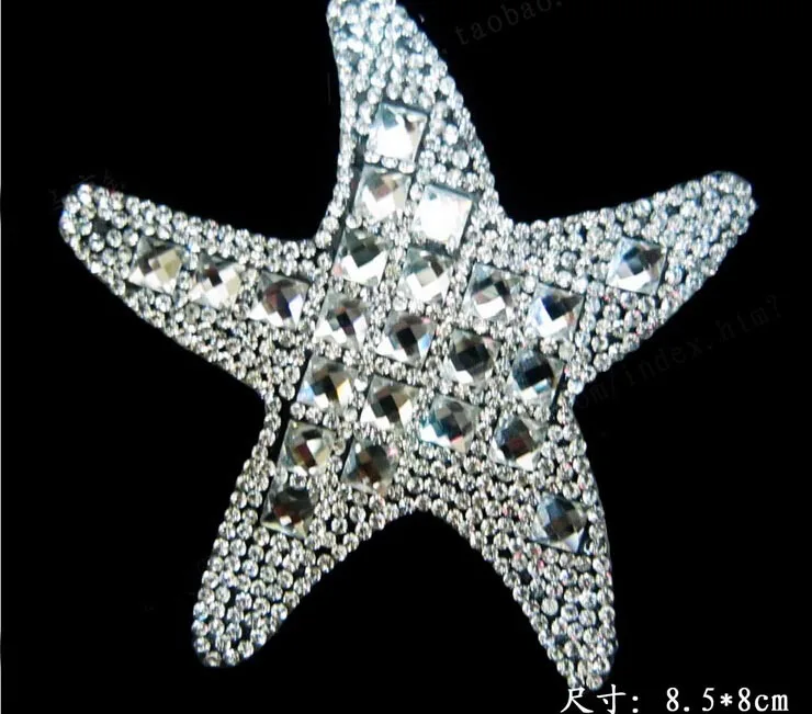 Бесплатная доставка! 5 шт.! Стразы с рисунком морской звезды горячей фиксацией