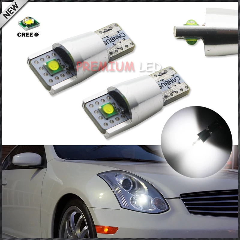 2 шт Ксеноновые белые 2-XPE 10 Вт 168 194 2825 W5W светодиодный Сменные лампы для парковки/габаритных огней или фонарей номерного знака