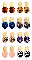 9pcs fashion multi color acrylic acetic acid drop earring for women girl personality simple geometric pendant earrings china