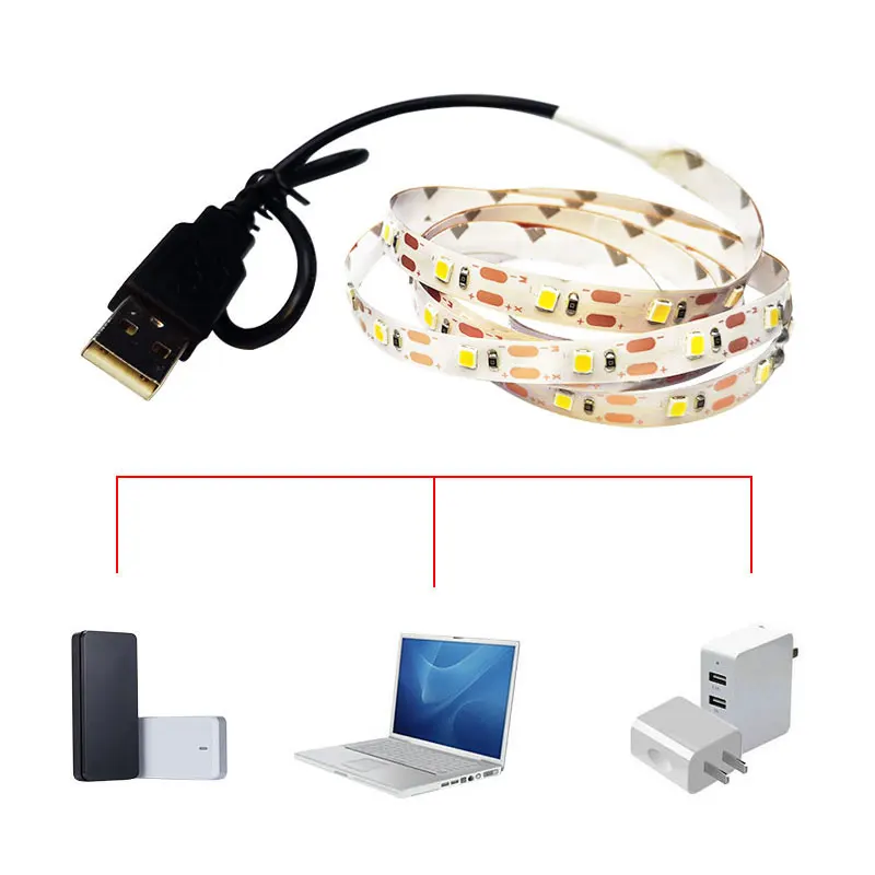 Светодиодная лента USB DC 5V 6V без водонепроницаемости RGB 3528 SMD может изменить цвет для фонового освещения телевизора с контроллером
