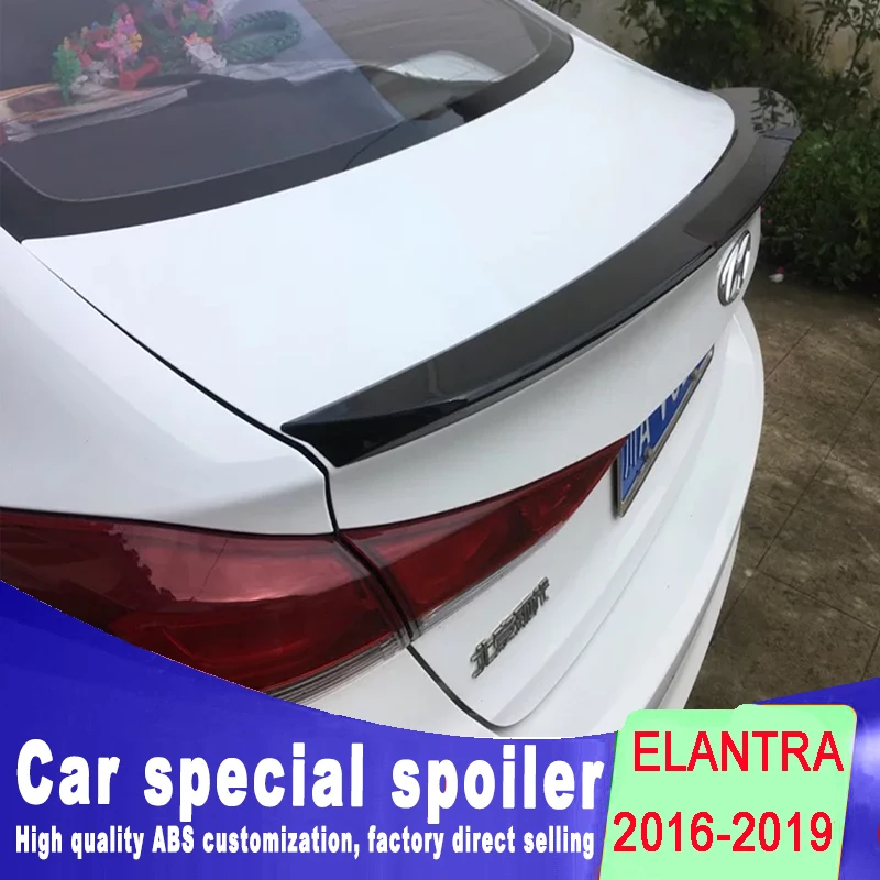 

Grooves style design 2016 2017 2018 for HYUNDAI ELANTRA rear trunk wing rear spoiler by primer or balck white color paint