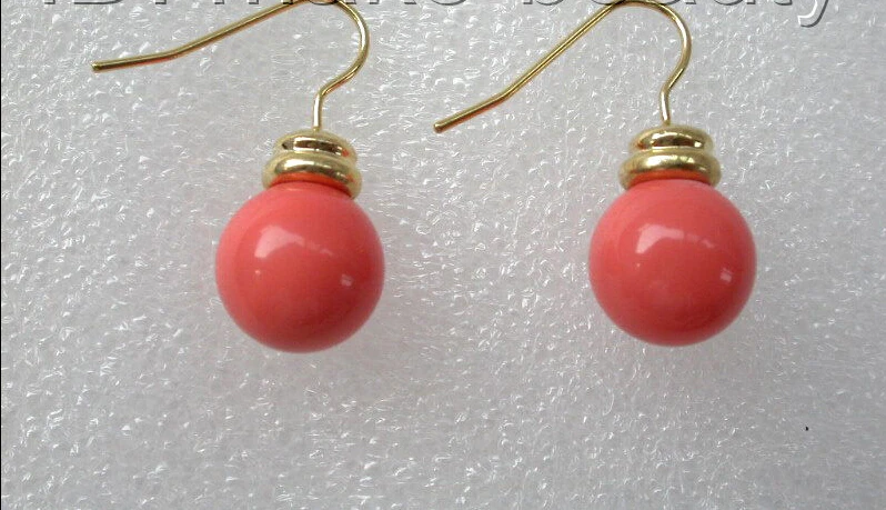 Prett милые женские свадебные потрясающие большие 10 мм круглые розовые коралловые