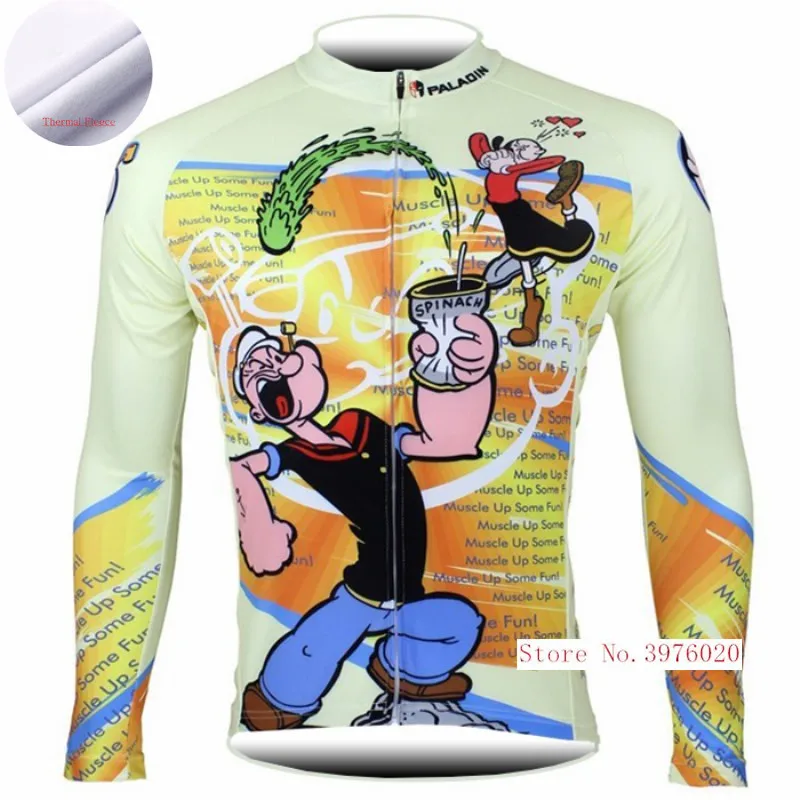 Popeye, велосипедная майка, флис, длинный рукав, одежда для велоспорта, мужская, для гонок, спорта, велосипеда, Джерси, топы, одежда для велоспорта, ropa Ciclismo