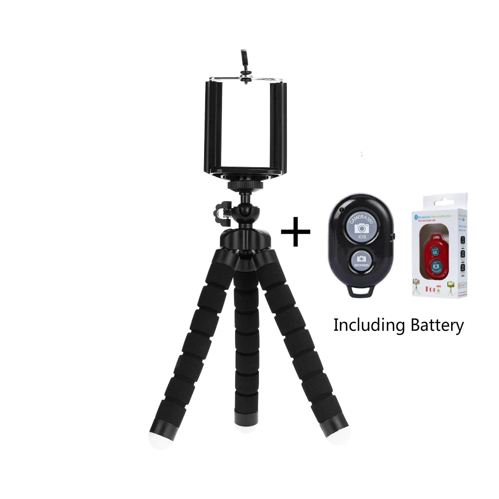 remote and tripod Штативы штатив для мобильного телефона держатель камеры Клип смартфон монопод штатив Стенд мини штатив для телефона - Цвет: remote and tripod