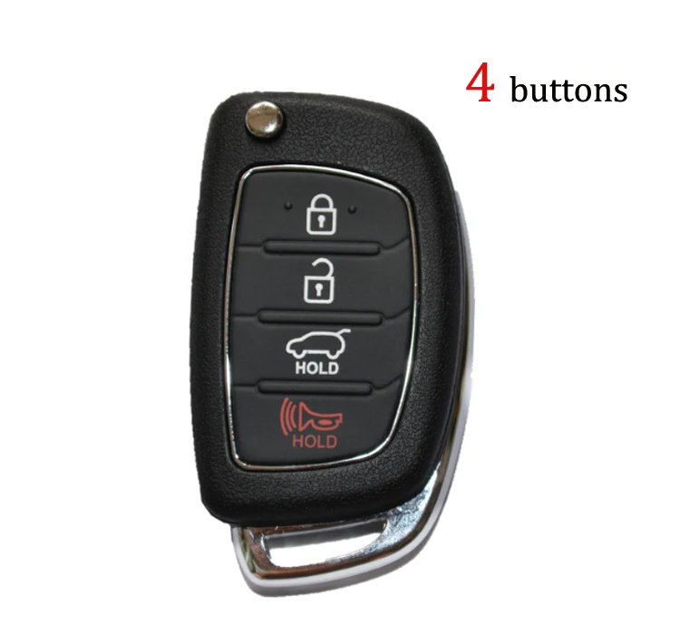 4 Buttons 3 кнопки Авто складной Брелок оболочка для hyundai Solaris i40 ix35 Santa Fe i20 Замена автомобиля Флип ключ корпус Чехол без выреза - Количество кнопок: 4 Buttons