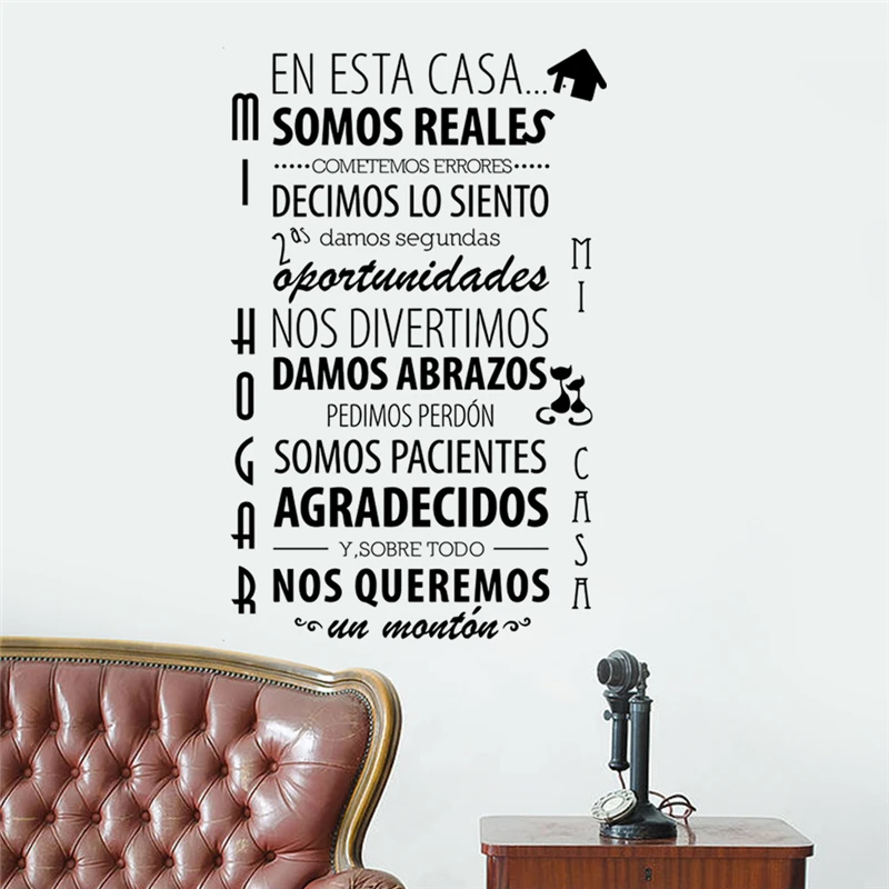 Spanish Quote House rules Vinyl Wall Sticker Removable Decal Mural Decor Living Room art Home Poster 44cm x 69cm | Дом и сад