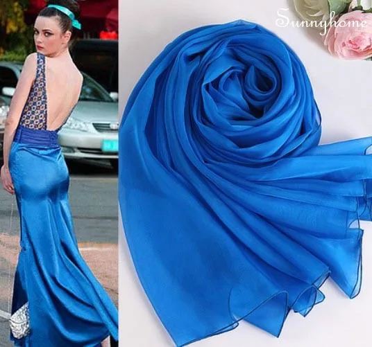 

Muslim Big Beach Scarf 100% Pure Silk Plain Shawls Bikini Cover Designer Pashmina Summer Womens Long Scarfs hijabs Long Scarves